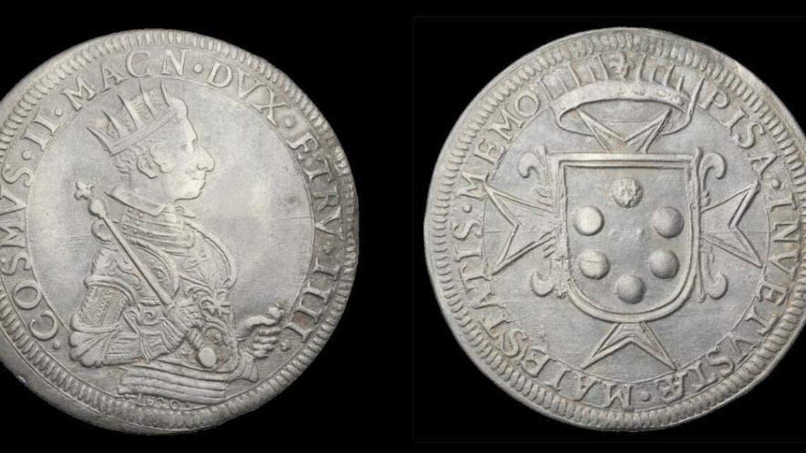 One of the silver coins, known as an Italian tallero, found in Wettin.