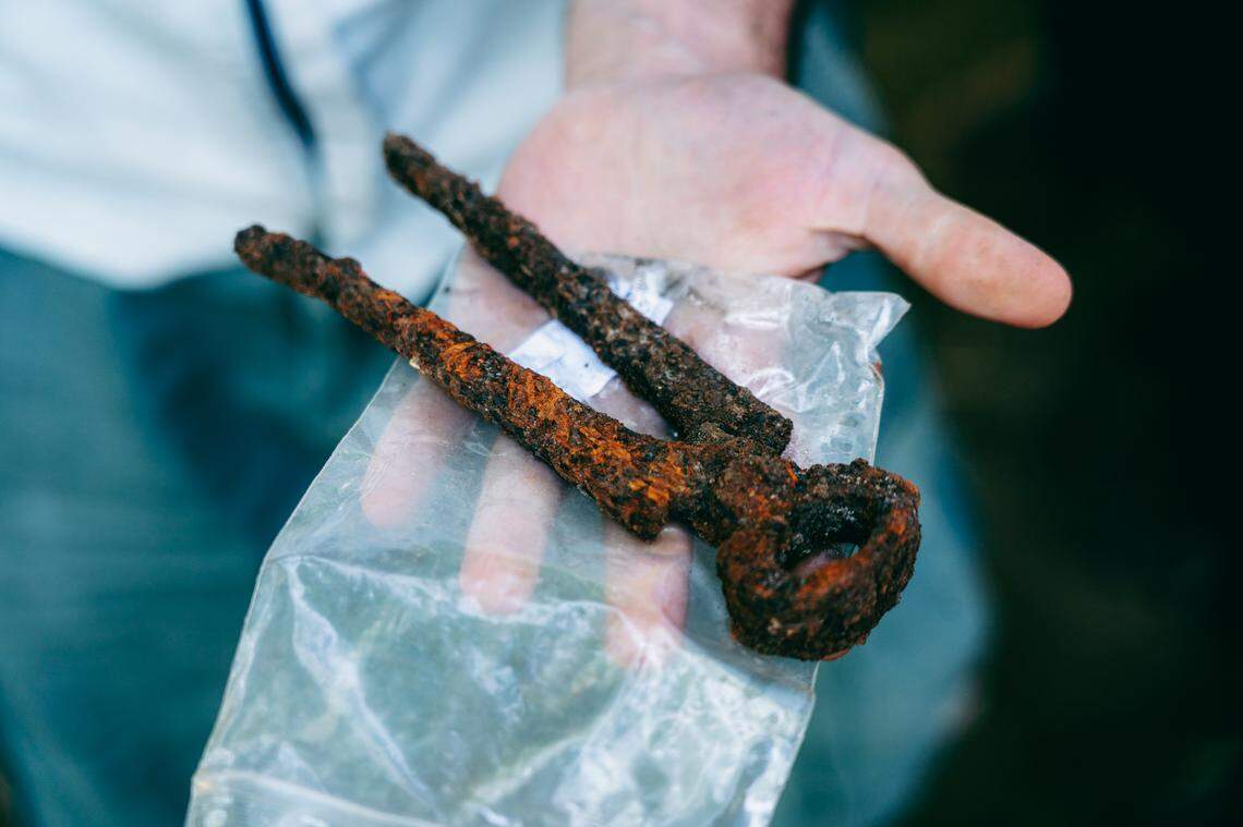 A rusty tool found at the bunker.