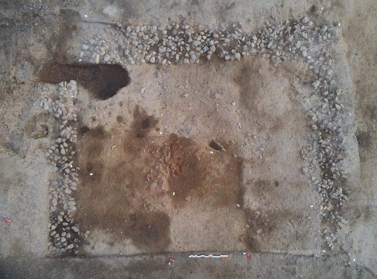 Ruins of the 2,300-year-old home as seen from above.