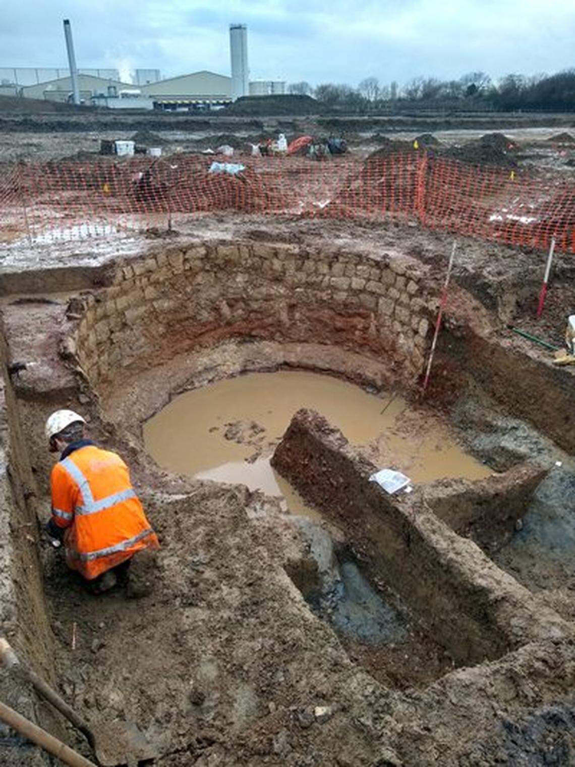 The ancient Roman kiln found at the Centre Severn site.