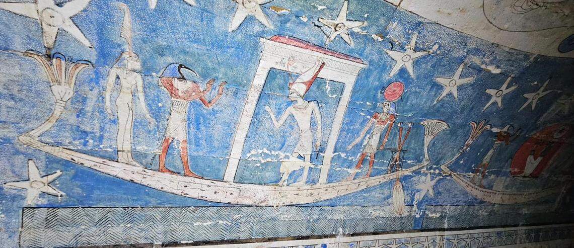 One of the murals found in a tomb at Al Bahnasa.