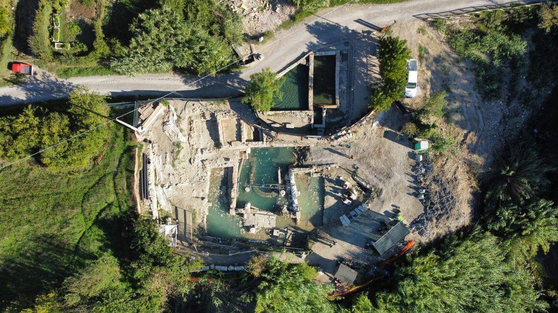 Archaeologists excavating a cult sanctuary in San Casciano dei Bagni found a broken statue of Apollo the Lizard-Slayer, photos show.