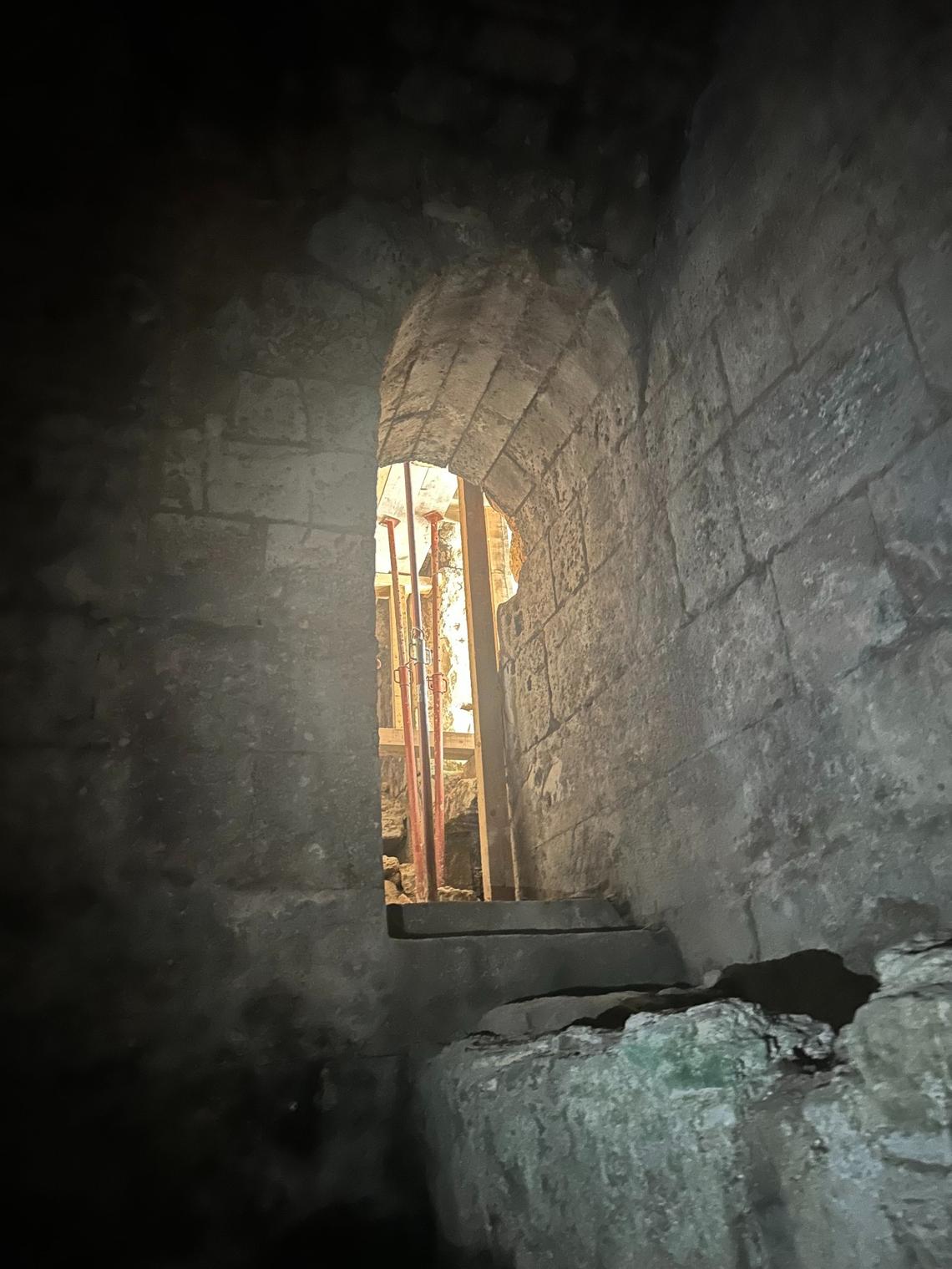 The doorway where the newly uncovered tunnel connects with the cellars of Diocletian’s Palace.