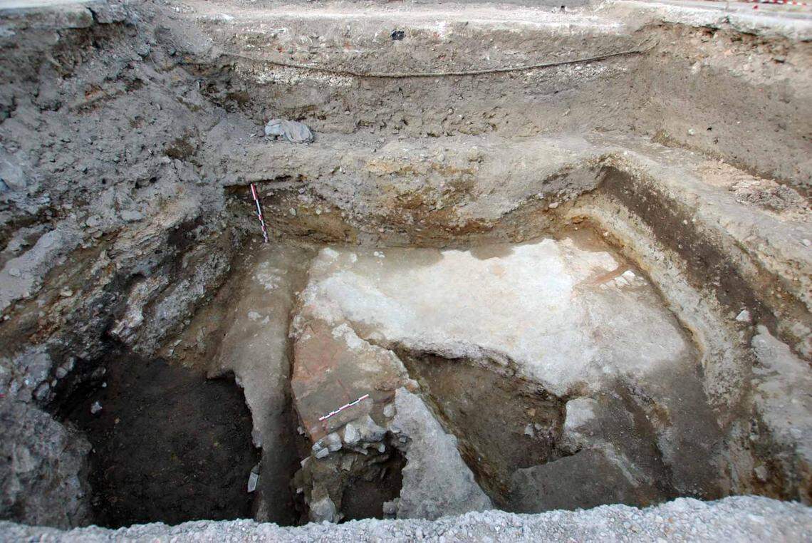 The 1,700-year-old Roman pool found at the park.