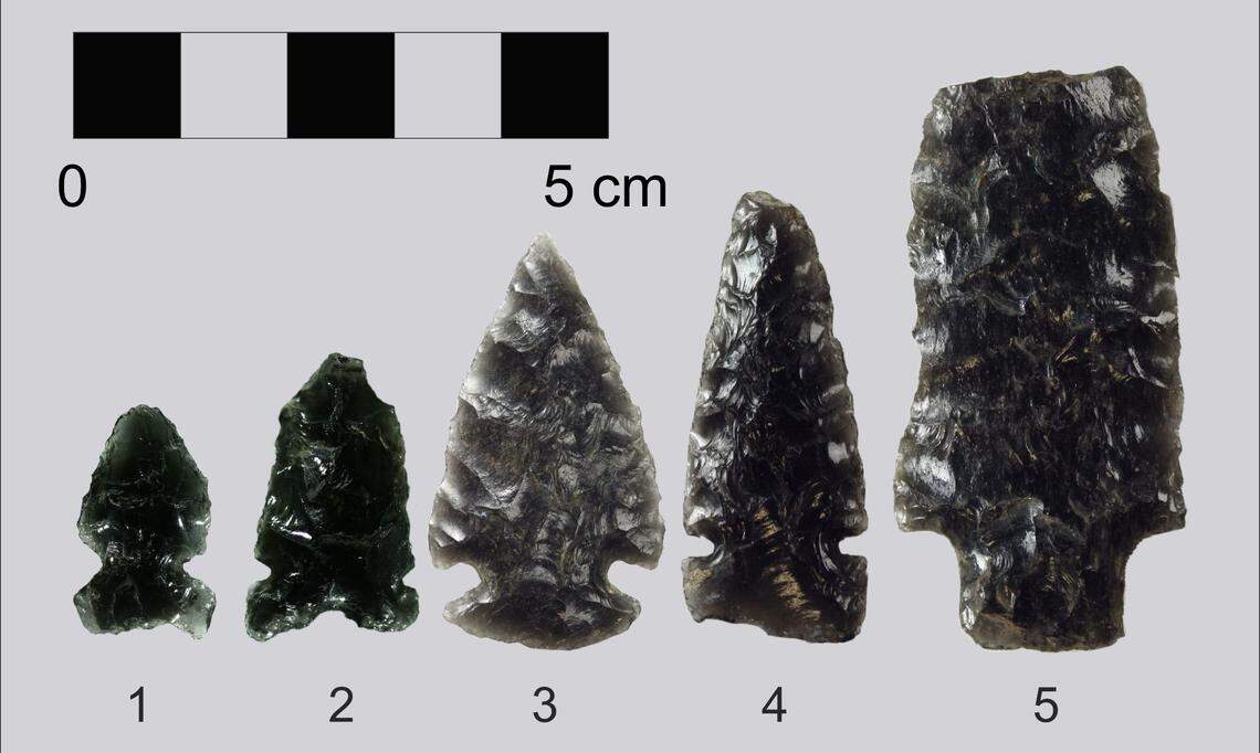 Obsidian found in Alberta came mostly from Idaho, Wyoming, and British Columbia.