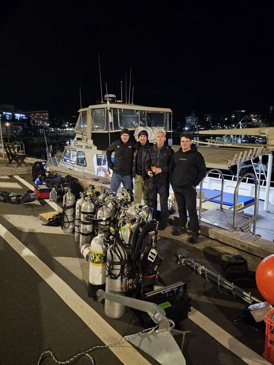 The Sydney Project dive team who visited the SS Nemesis in June.