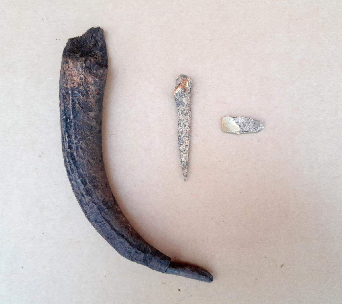 Some artifacts found at the 5,000-year-old site in Hammar.