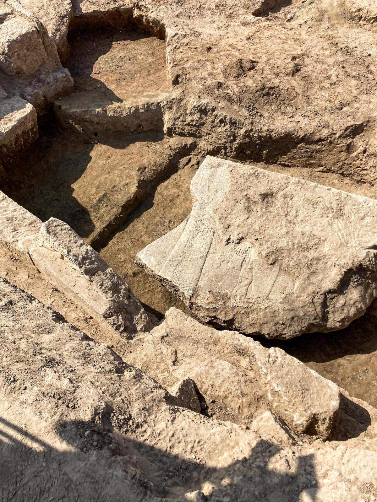 A section of the massive ancient carving found in Nineveh.