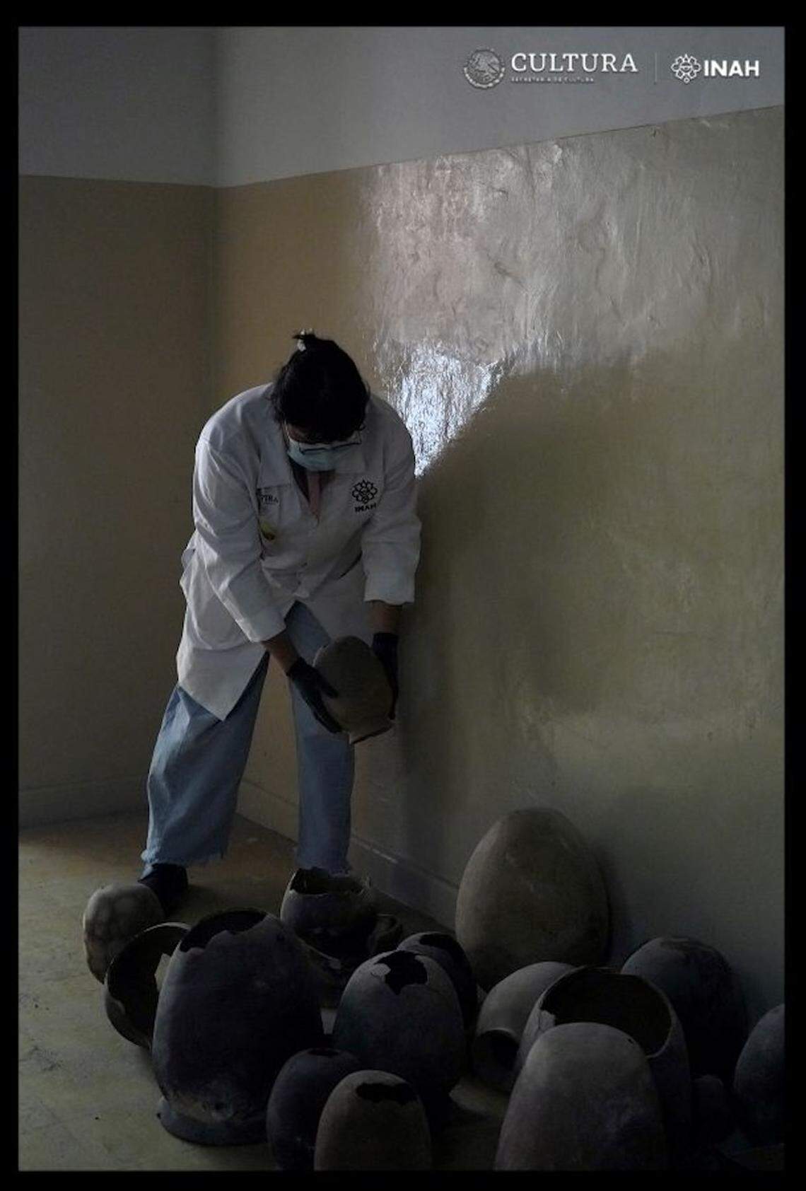 Some of the artifacts found at Valentín Gómez Farías Elementary School.