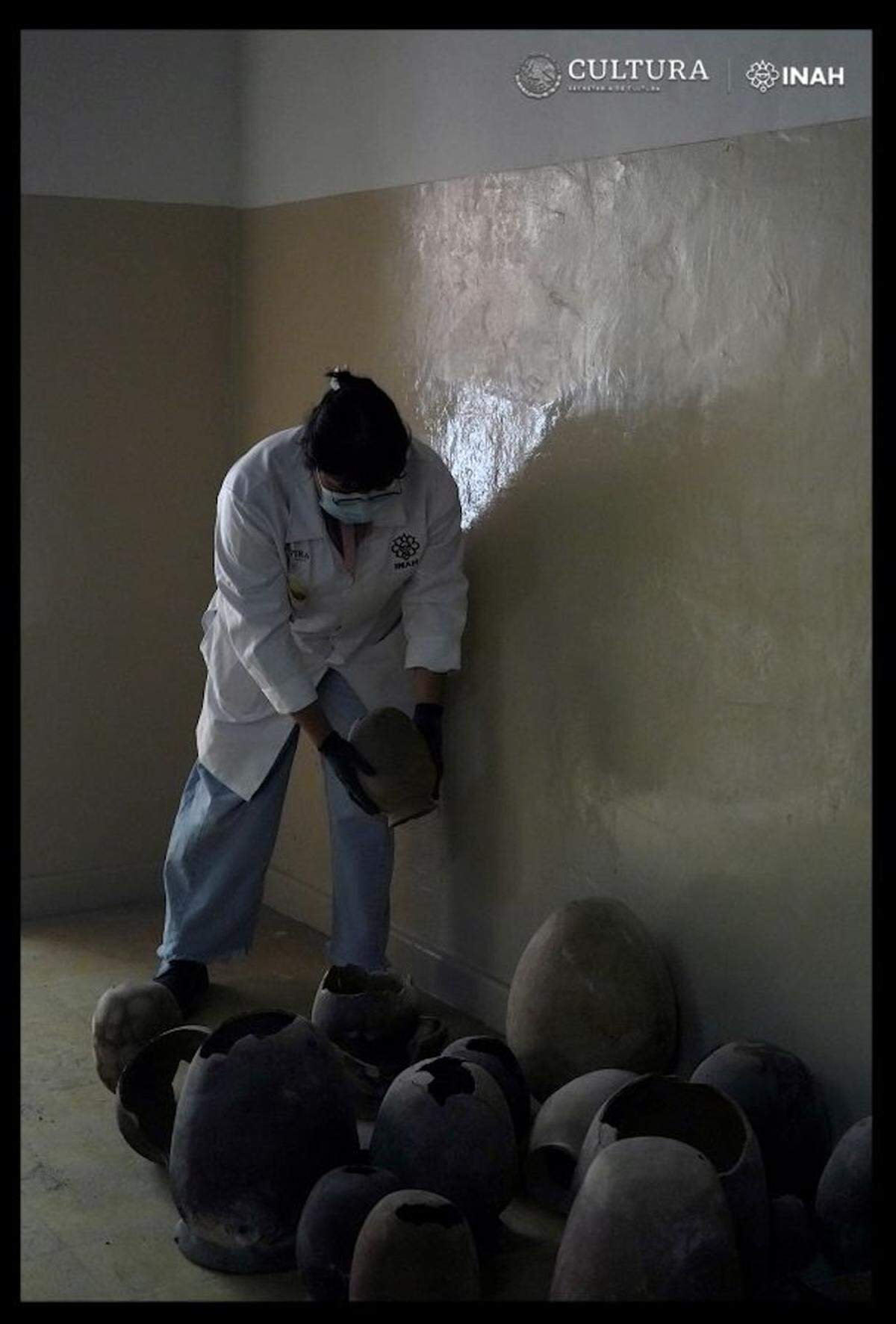 Some of the artifacts found at Valentín Gómez Farías Elementary School.