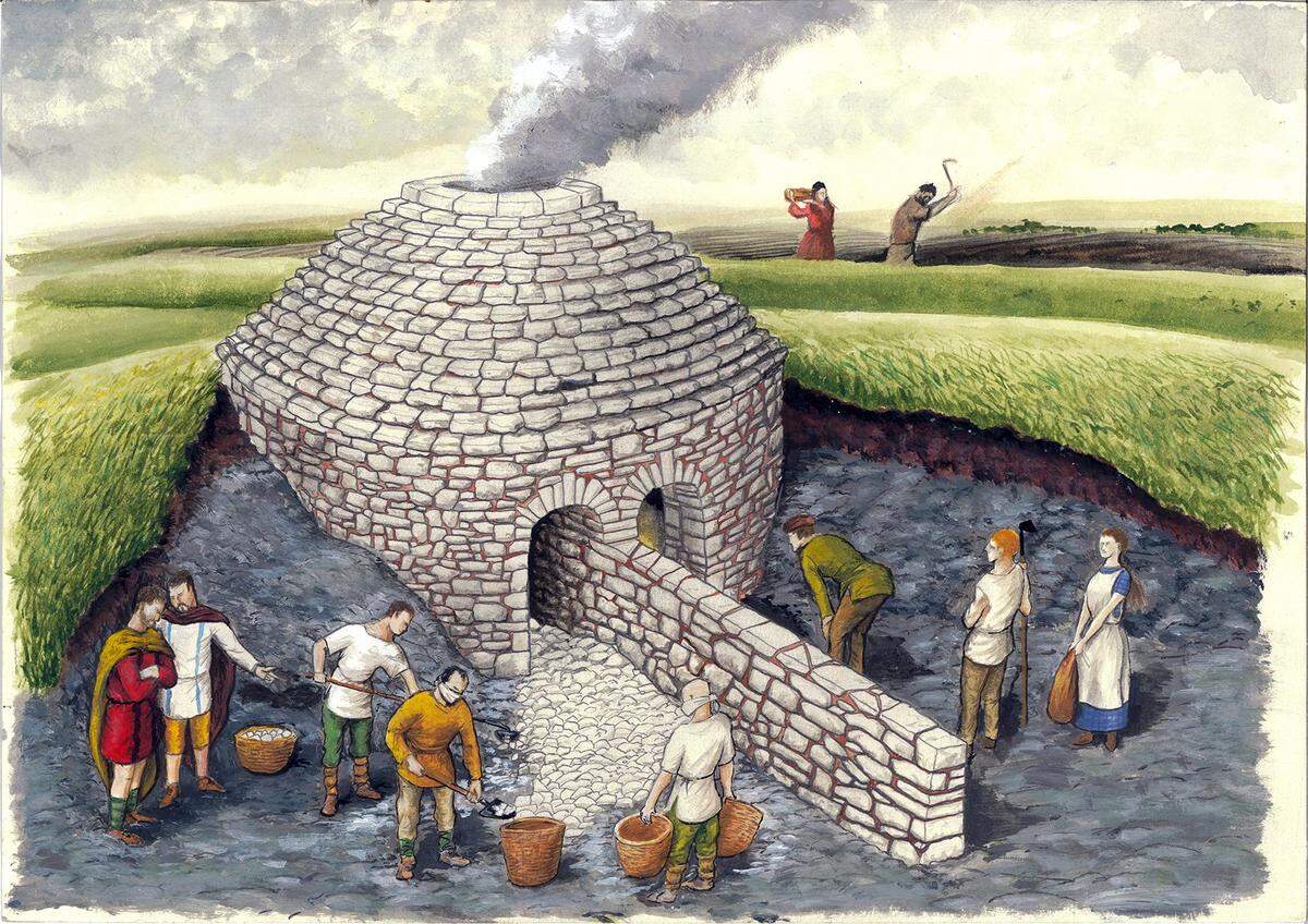 A reconstruction shows what the ancient Roman kiln found at the Centre Severn site might have looked like.