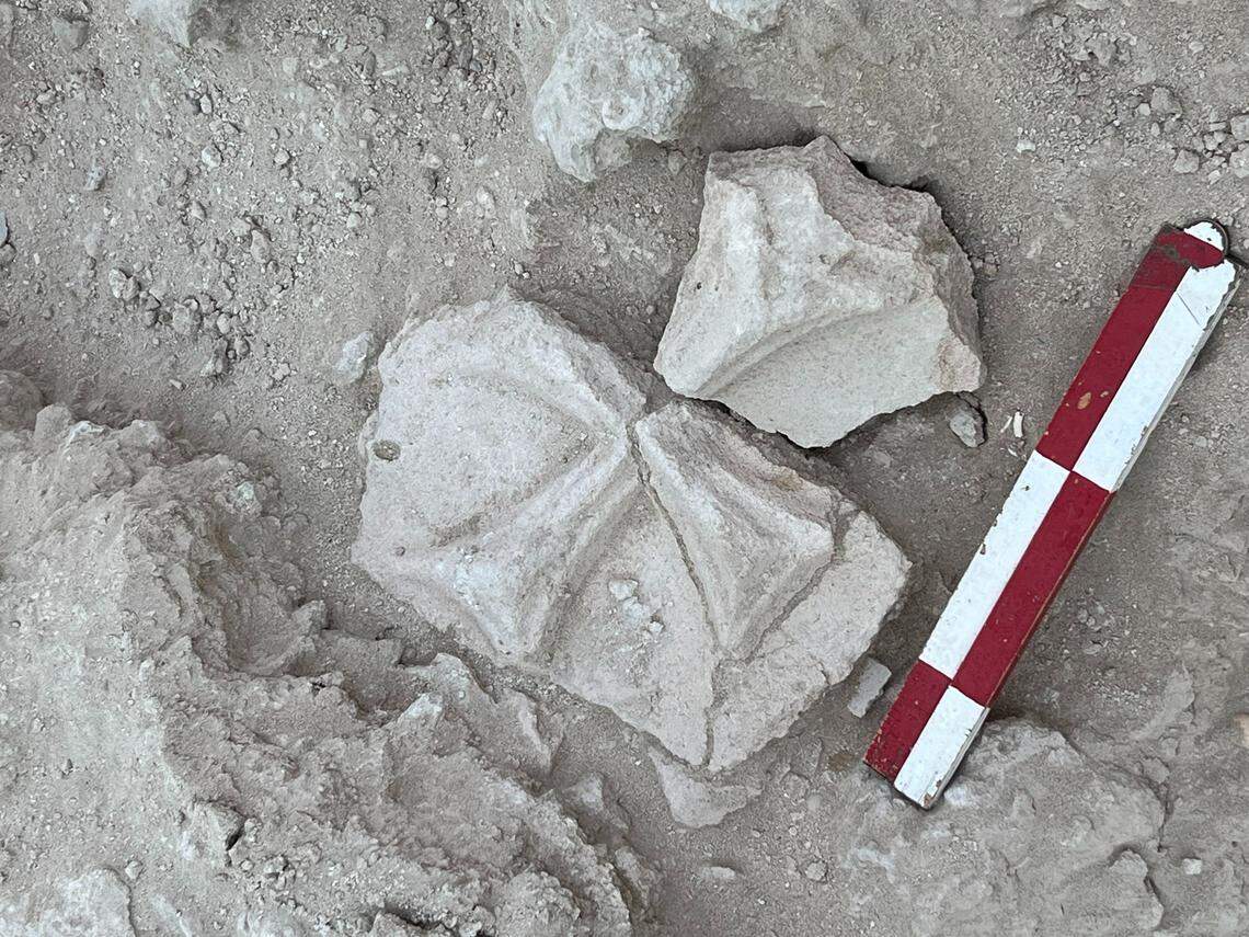 A cross artifact found at the ruins.