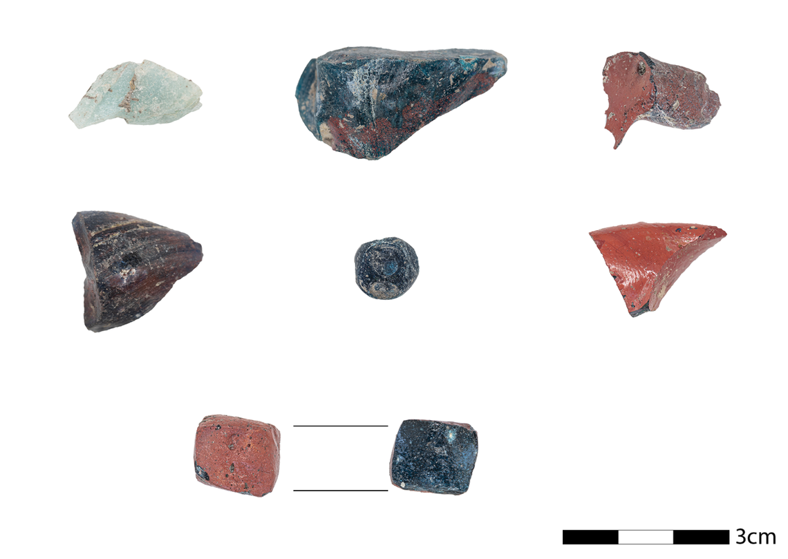 Several 3,000-year-old glass ingots found at Frattesina.