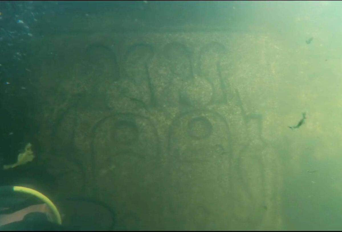 One of the 2,300-year-old carvings found in the Nile River.