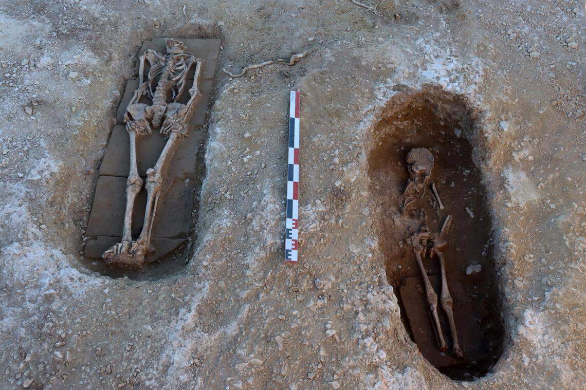 Some of the 1,600-year-old graves.