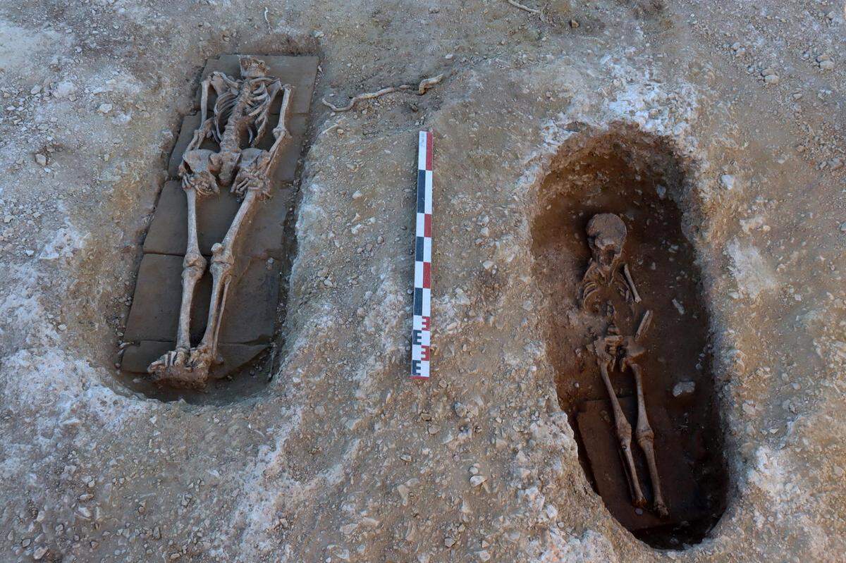 Some of the 1,600-year-old graves.