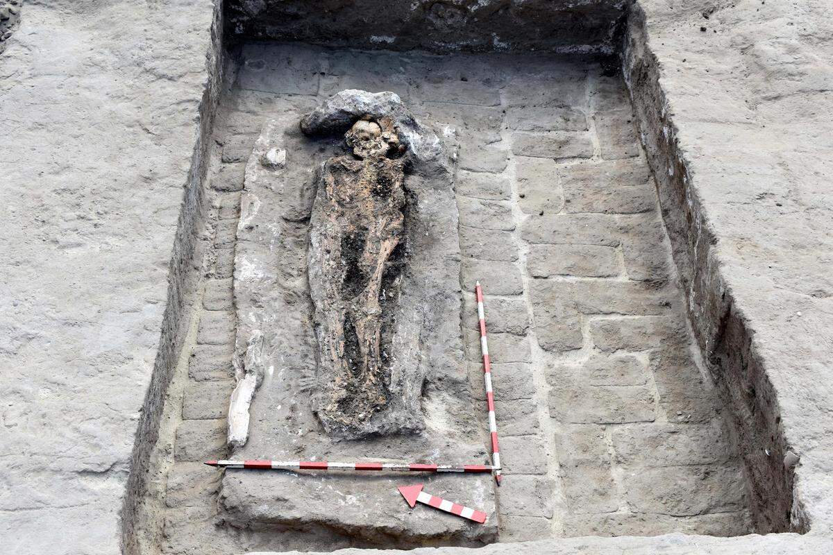 A section of the 3,100-year-old military leader’s tomb.