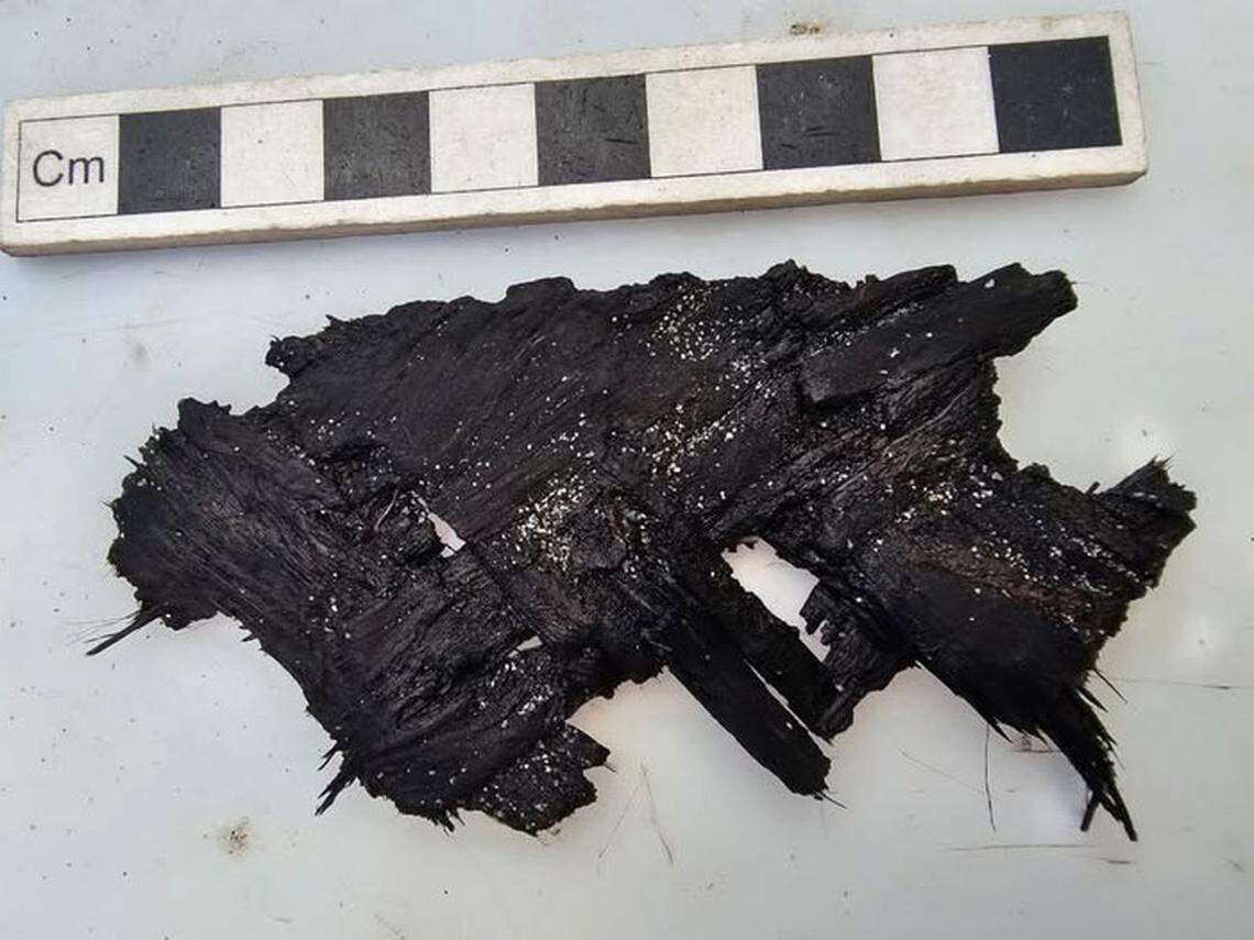 A woven piece of fabric, possibly part of a sail, found on Chatham Island.