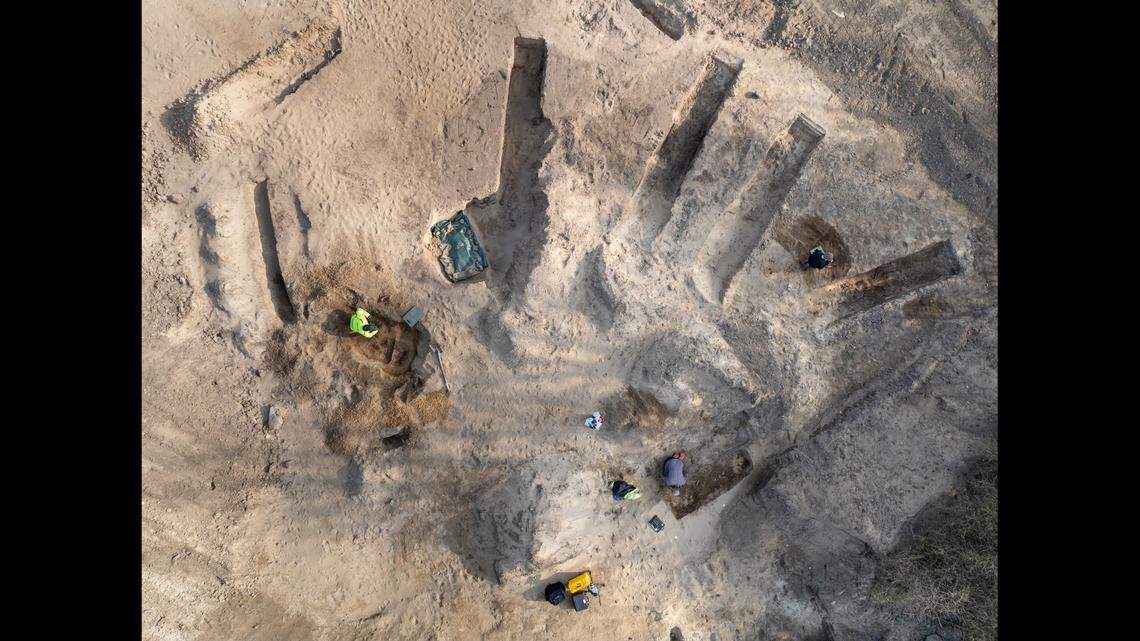 A decorative box with gold thread and scissors was discovered at the site, according to the Moesgaard Museum.