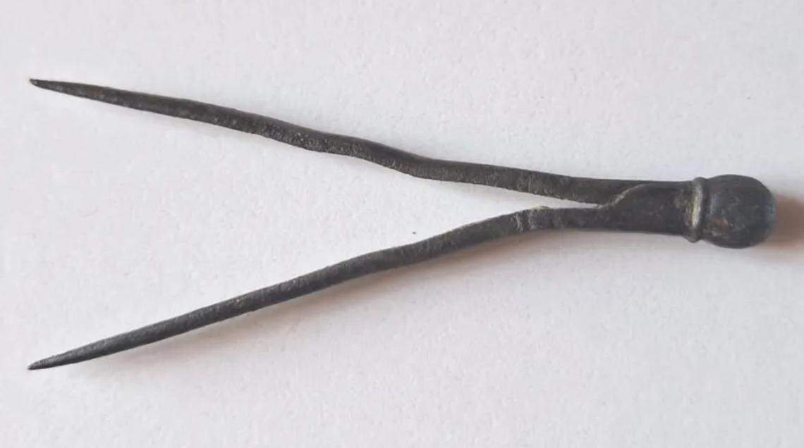 The 16th century compass tool after being cleaned.