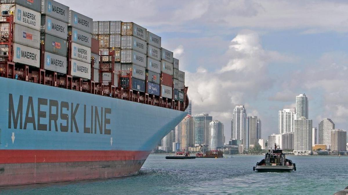 At the conclusion of the Miami round of negotiations for the Transatlantic Trade and Investment Partnership, the chief U.S. negotiator saluted Miami as a “major gateway for U.S. trade.” File photo shows a Maersk cargo ship arriving in PortMiami.