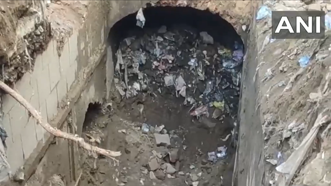 The 125-year-old stepwell in Chandausi as seen near the start of excavations.