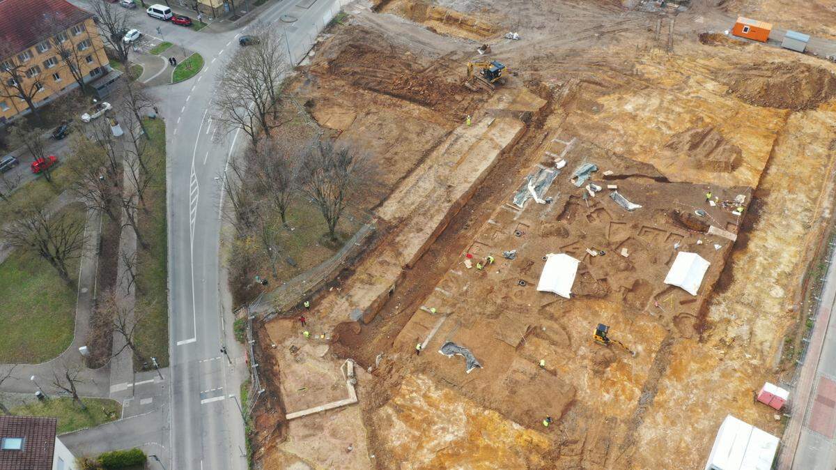 Archaeologists excavated a construction site in Stuttgart and found an ancient Roman graveyard with over 100 military horses, officials said.