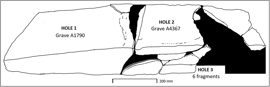 A diagram shows how the fragments of the Hole rune stone fit together.