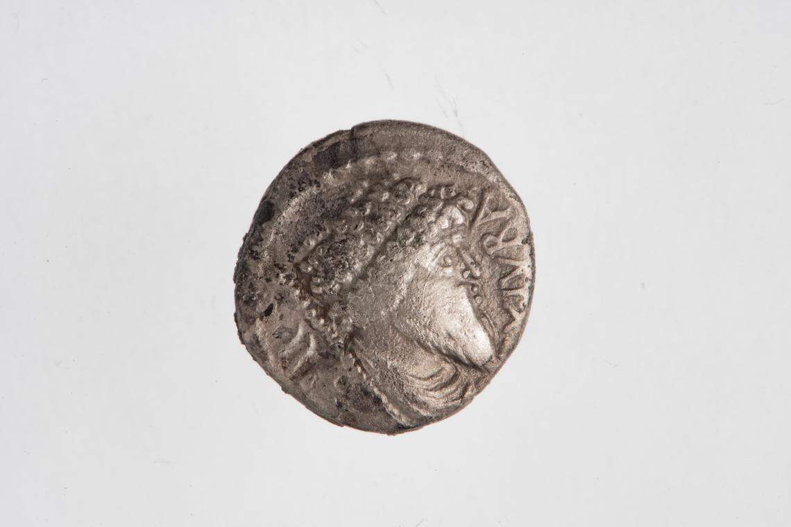 An ancient coin depicting the king of Numidia, Juba, from modern-day Algeria found in Bunnik.