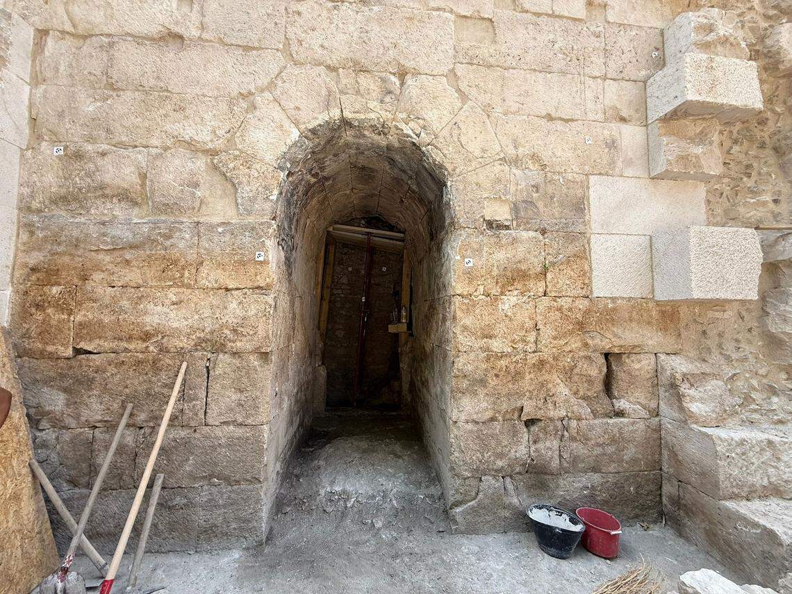 The ancient Roman tunnel revealed during excavations on Hrvojeva Street.