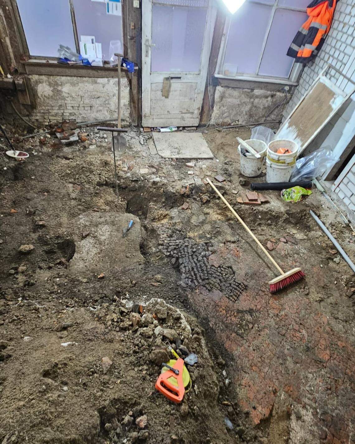The centuries-old bone floor found at a building in Alkmaar.