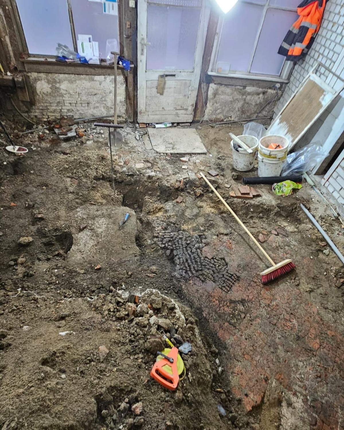 The centuries-old bone floor found at a building in Alkmaar.