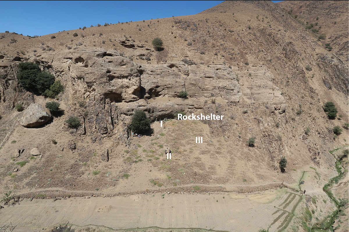 The Soii Havzak rock shelter as seen from afar.