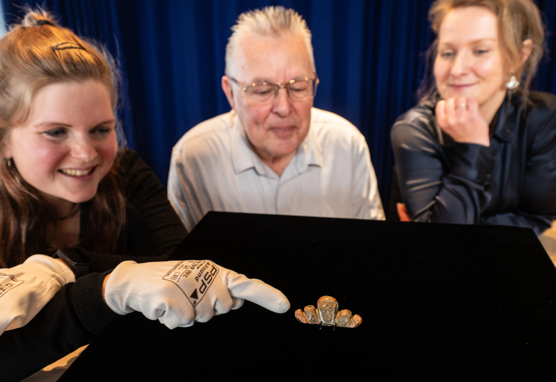 The 1,000-year-old Viking artifact sitting on a table.