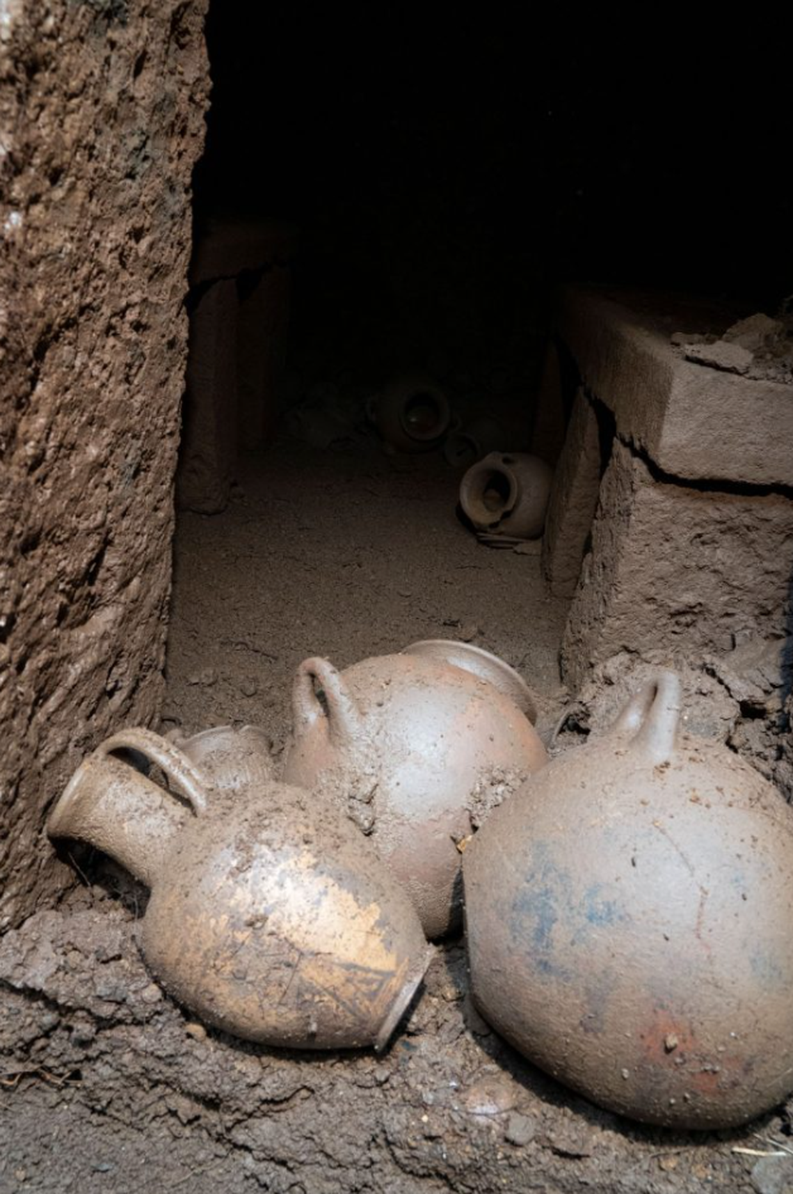 A view into the 2,600-year-old tomb from the doorway.
