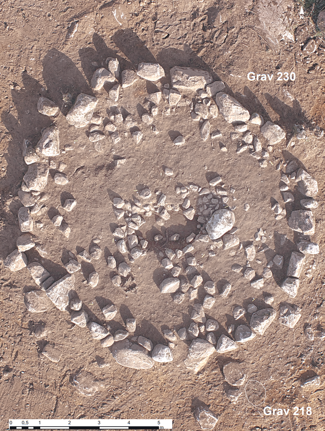 An aerial view of the Viking-era grave found in Linköping.