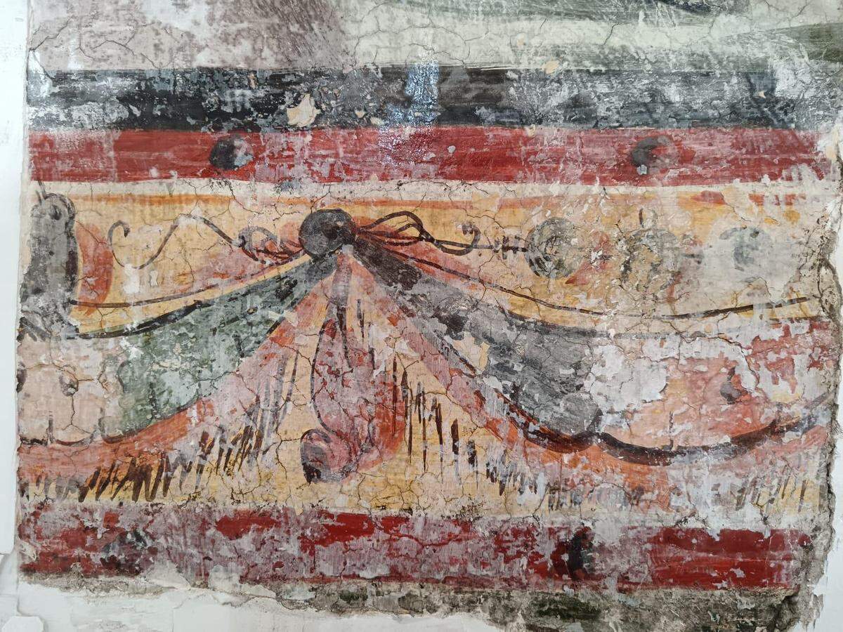 A colorful painting found at the convent.