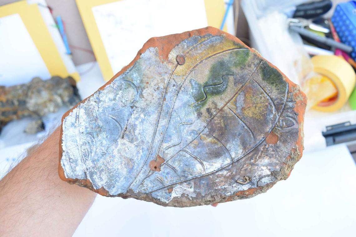 One of the pottery fragments found at the shipwreck.