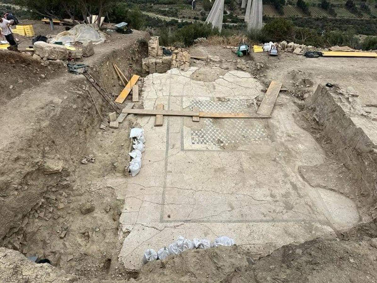 One of the ancient mosaic floors unearthed at Halaesa Arconidea.