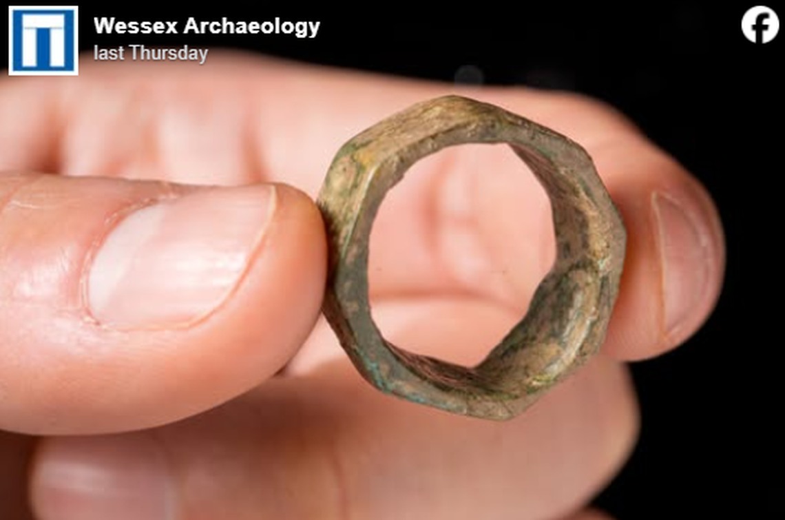The ring was discovered in what was once a drainage ditch in Lincolnshire, experts said.