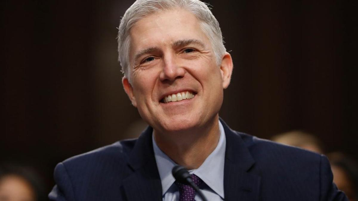 Supreme Court Justice nominee Neil Gorsuch appears on Capitol Hill in Washington for his confirmation hearing this month before the Senate Judiciary Committee.