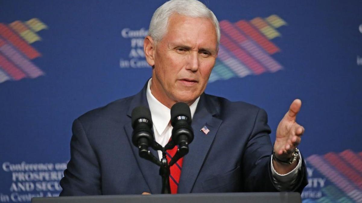 U.S. Vice President Mike Pence speaks to Central American leaders during Conference on Prosperity and Security in Central America at Florida International University on June 15.