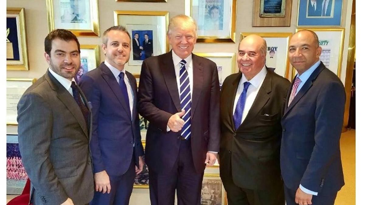 Freddy Balsera, C.J. Gimenez, President-elect Donald Trump, Julio Ligorría and David Duckenfield meet at Trump Tower to discuss Latin America.