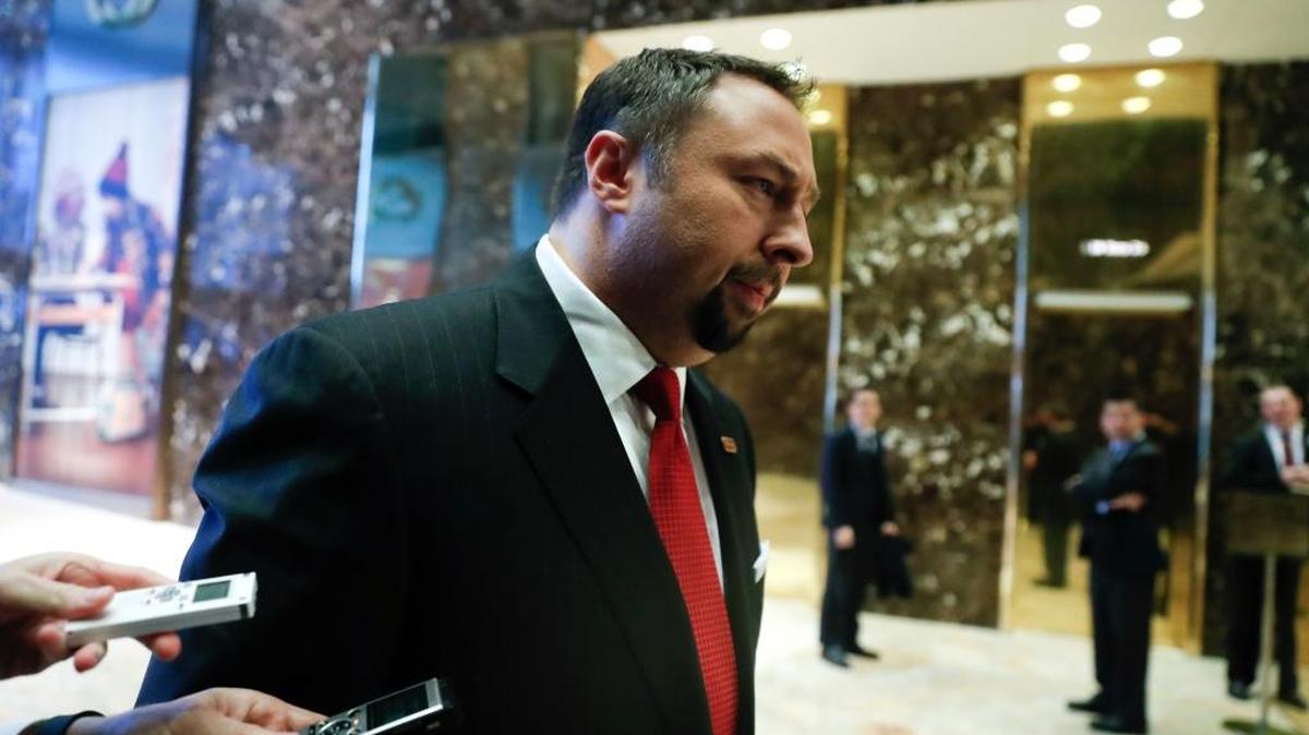 Jason Miller, a former senior adviser to President Donald Trump during the campaign, walks away after speaking to media at Trump Tower, Wednesday, Nov. 16, 2016, in New York.