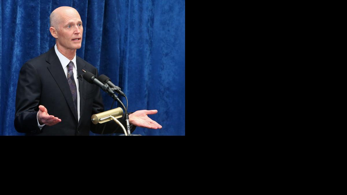
Florida Gov. Rick Scott speaks to the media during a pre-legislative news conference, Wednesday, Jan. 28, 2015, in Tallahassee, Fla. 
