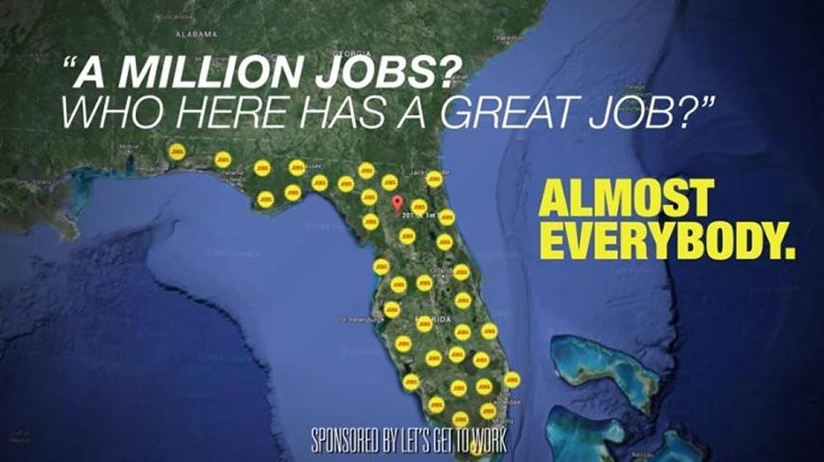 A screengrab from a new ad from Gov. Rick Scott’s political committee, responding to a woman who berated and cursed at him in a Gainesville Starbucks this week.