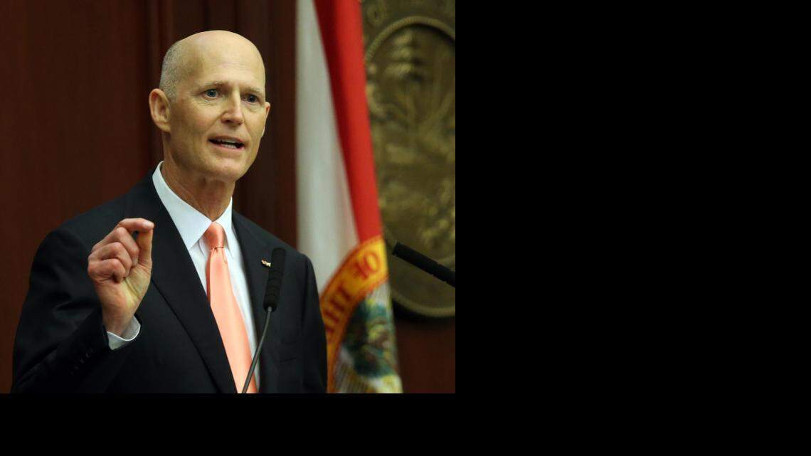 Florida Gov. Rick Scott delivers his state of the state speech on the opening day to a joint session of the legislature on Tuesday, March 3, 2015, in Tallahassee, Fla.