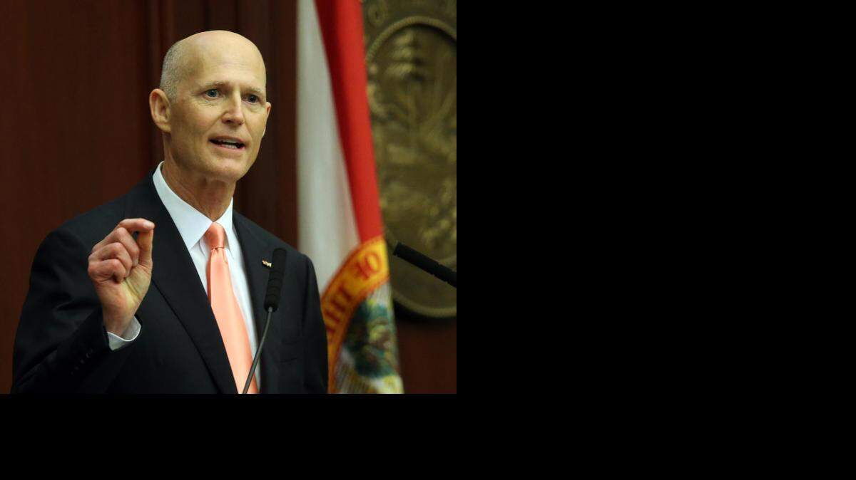 Florida Gov. Rick Scott delivers his state of the state speech on the opening day to a joint session of the legislature on Tuesday, March 3, 2015, in Tallahassee, Fla.