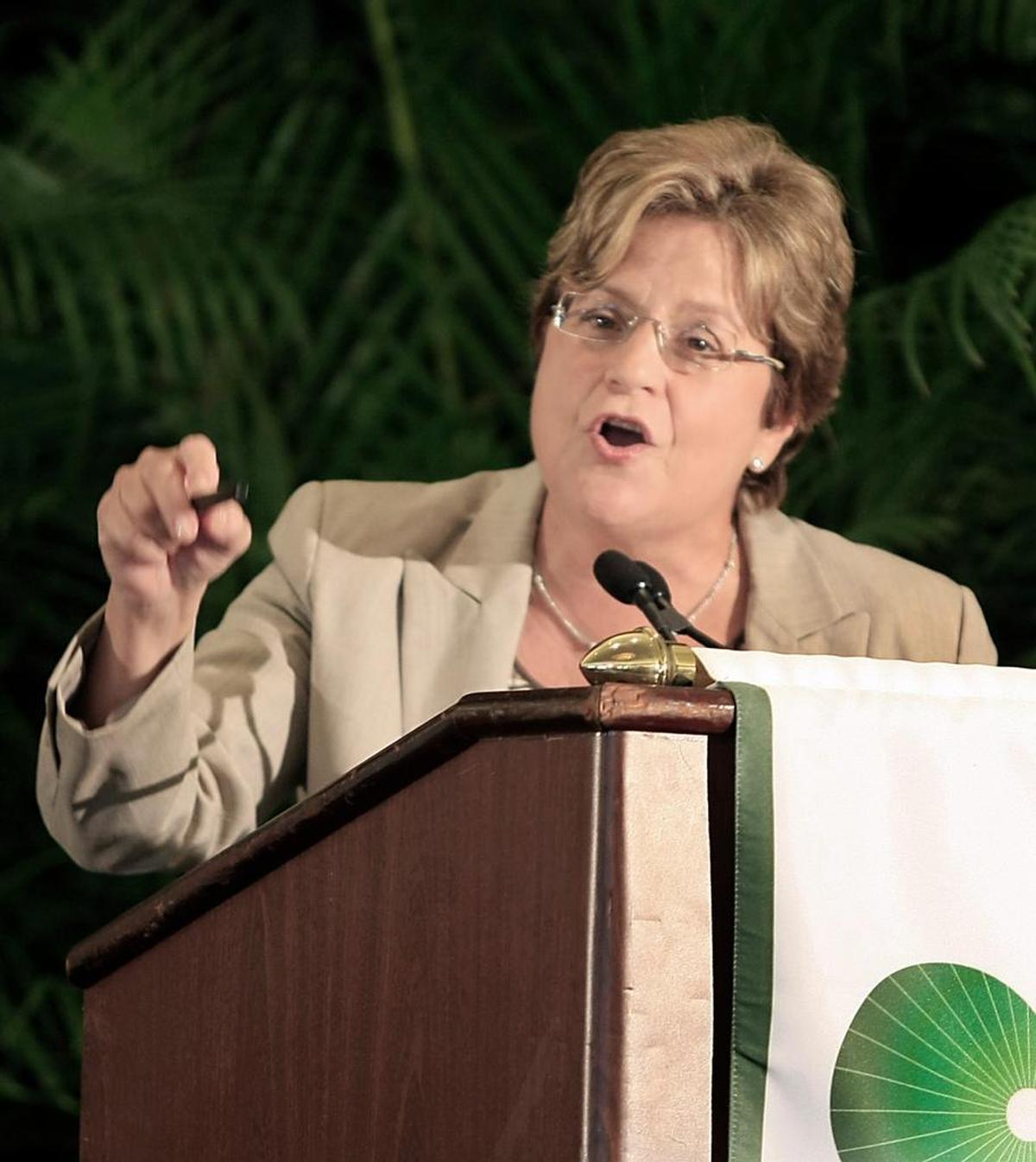 Congresswoman Ileana Ros-Lehtinen, speaks during a debate in 2008.