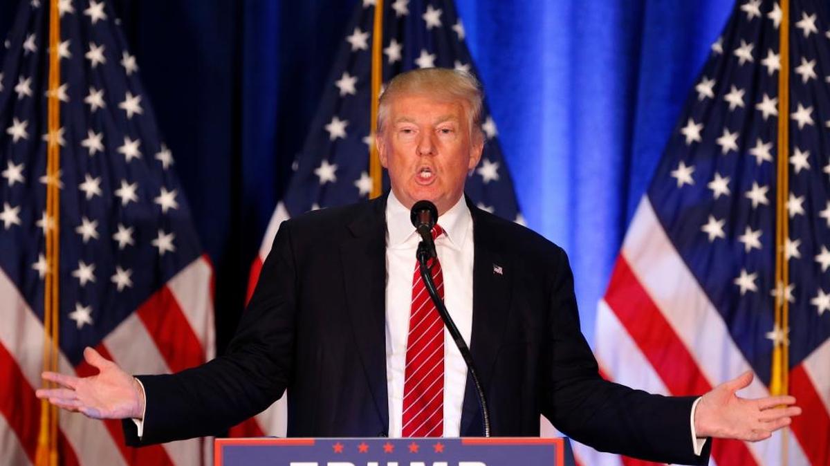 Republican presidential candidate Donald Trump speaks in Youngstown, Ohio, Monday, Aug. 15, 2016.